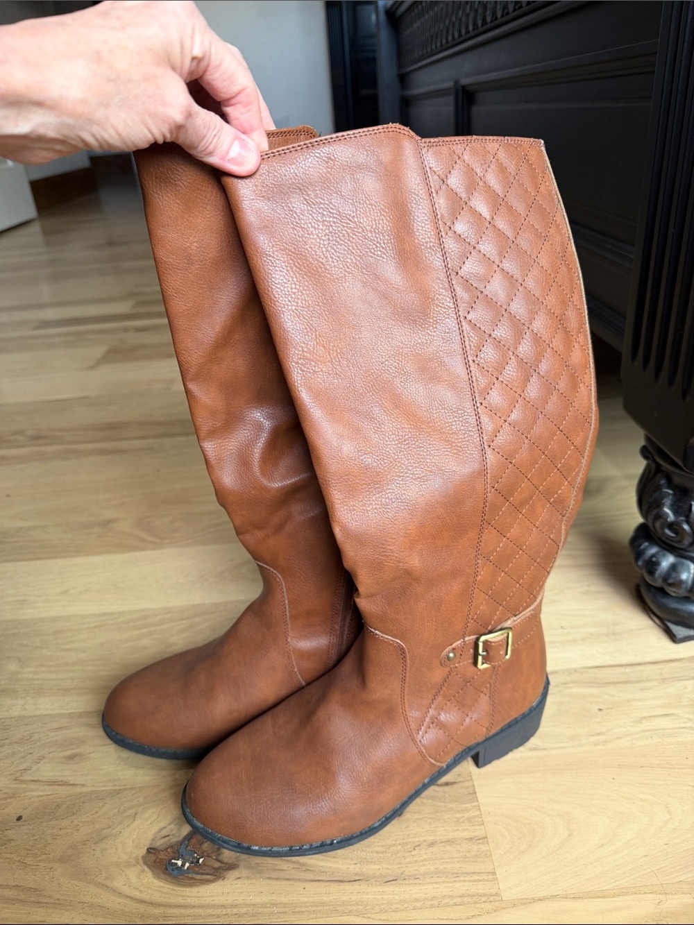 St. John's Bay Brown Quilted Knee-High Heeled Boots